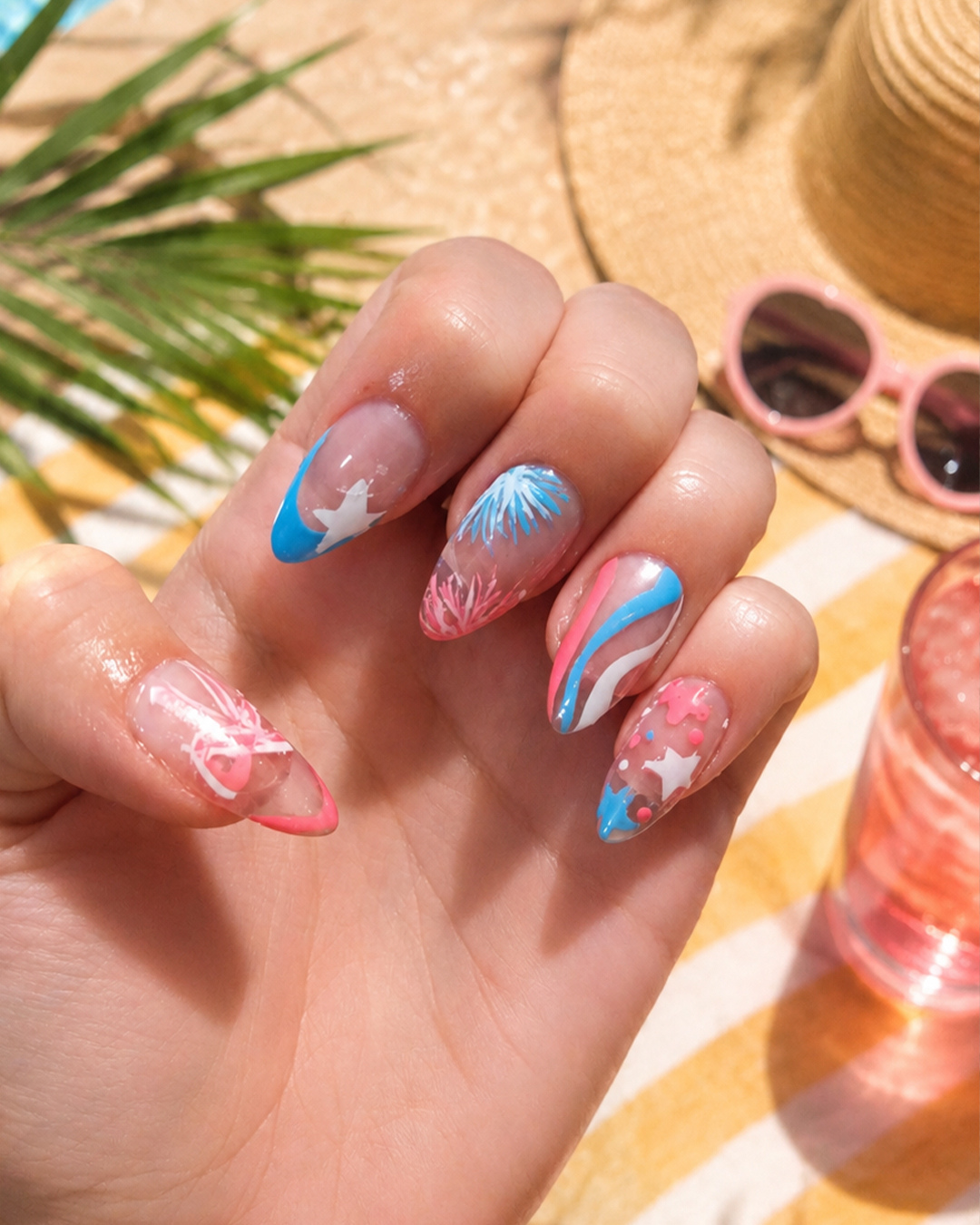 4th of July nails, captain America theme