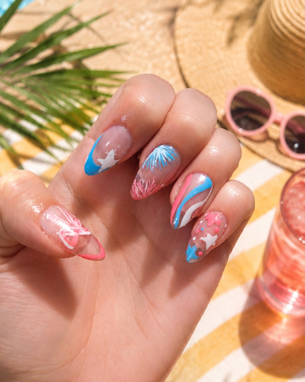 4th of July nails, captain America theme